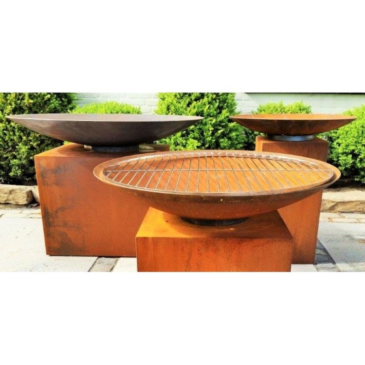 Eldfat i Corten 70 cm