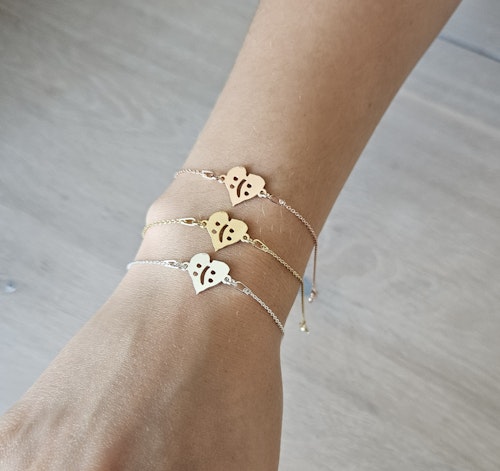 Armband hjärta med roséguld plätering
