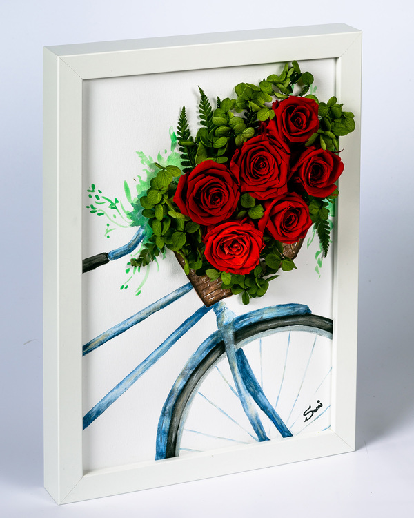 Handmålad Blomtavla - Lyxigt gåva