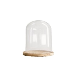 Bell Glaskupa med träbas - Ø18x28cm