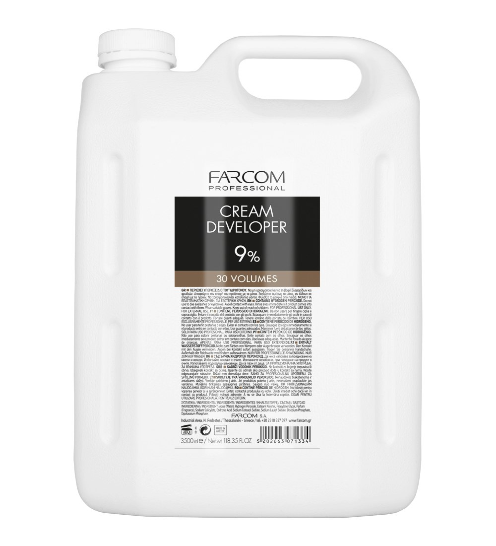 FARCOM PROFESSIONAL CREAM DEVELOPER 30 VOL 3500ML