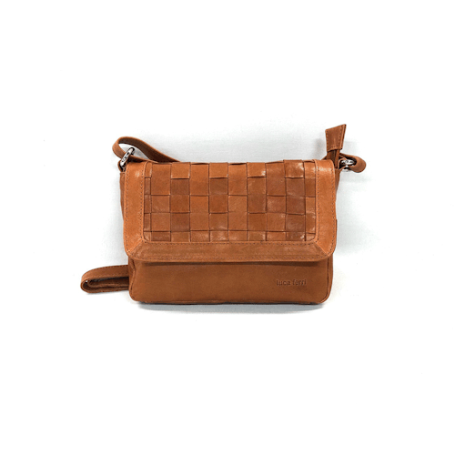 Skinnväska Flätad Cognac
