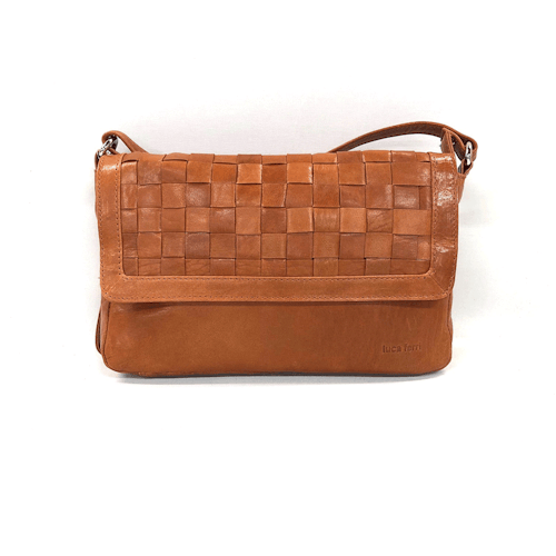 Skinnväska Flätad Cognac