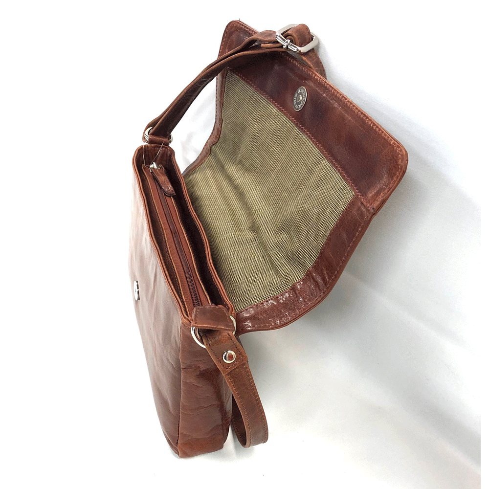 Skinnväska Flätad Cognac