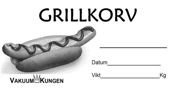 Korv & Hamburger etiketter på rulle