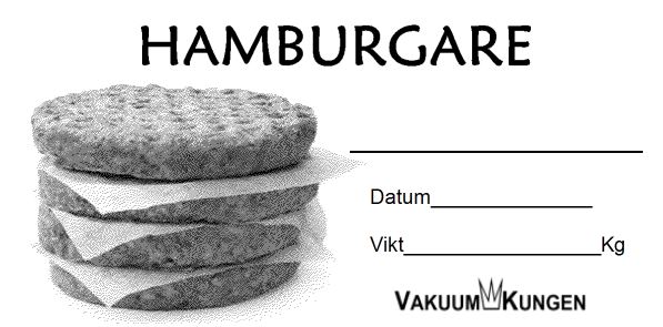 Korv & Hamburger etiketter på rulle