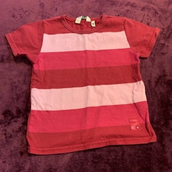Bredrandig t-shirt i ljusrosa, rosa och rött från HM stl 98