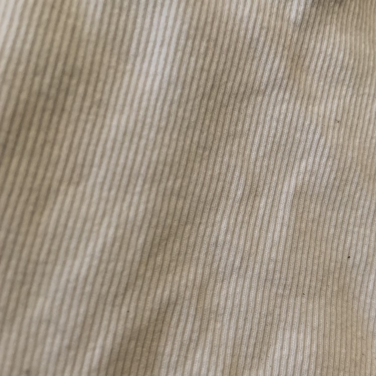 Vit tröja med farfarsknäppning och detaljer i ljusblå denim från HM stl 80