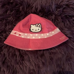 Vändbar solhatt i rosa, ljusrosa och vitt med Hello Kitty från Sanrio stl 9-18 mån