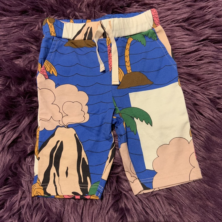 Färgglada byxor med tropiskt sjömonster mönster från Mini Rodini stl 56/62