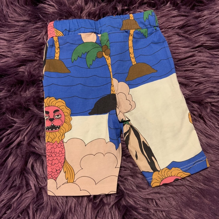 Färgglada byxor med tropiskt sjömonster mönster från Mini Rodini stl 56/62
