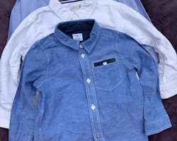 3 delat skjortpaket i vitt och blått från PoP stl 92
