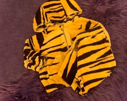 Velourset i gult och brun med tigerränder från Mini Rodini stl 68/74