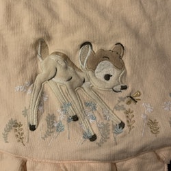 Aprikosrosa kortärmad klänning/tunika med Bambi från Disney Store stl 80-86
