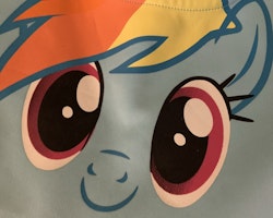 Ljusblå kortärmad klänning med My Little Pony's Rainbow Dashtryck från Hasbro HM stl 92