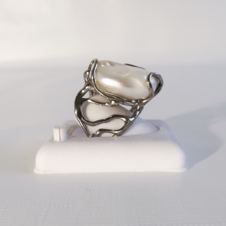 Smycken för dam - Baroque pärla Ring i silver - Cosas De Fina Smyckesbutik