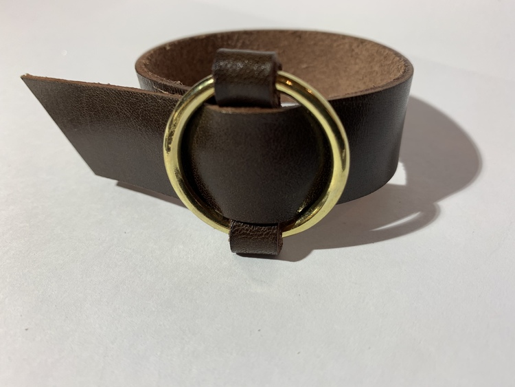 Armband bred, guldfärgad ring