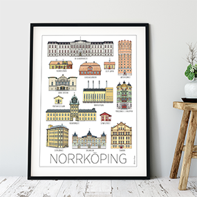 Norrköpingshus poster 30x40 cm