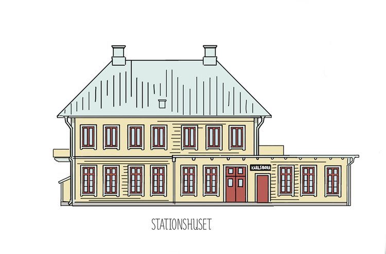 Karlsborgshus bricka 32x32
