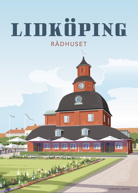 Lidköping Rådhuset 15x20 minitavla