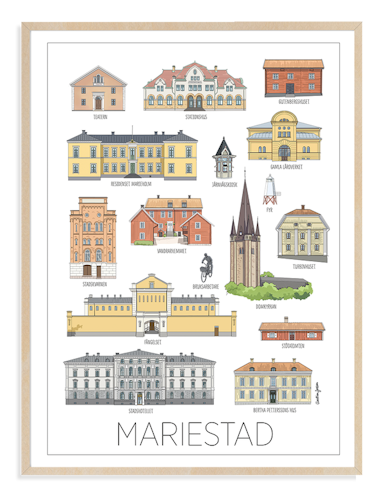 Mariestads hus 30x40 tavla, 3 varianter