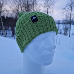 Ribbad Beanie, ärtgrön