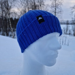Ribbad Beanie, blå