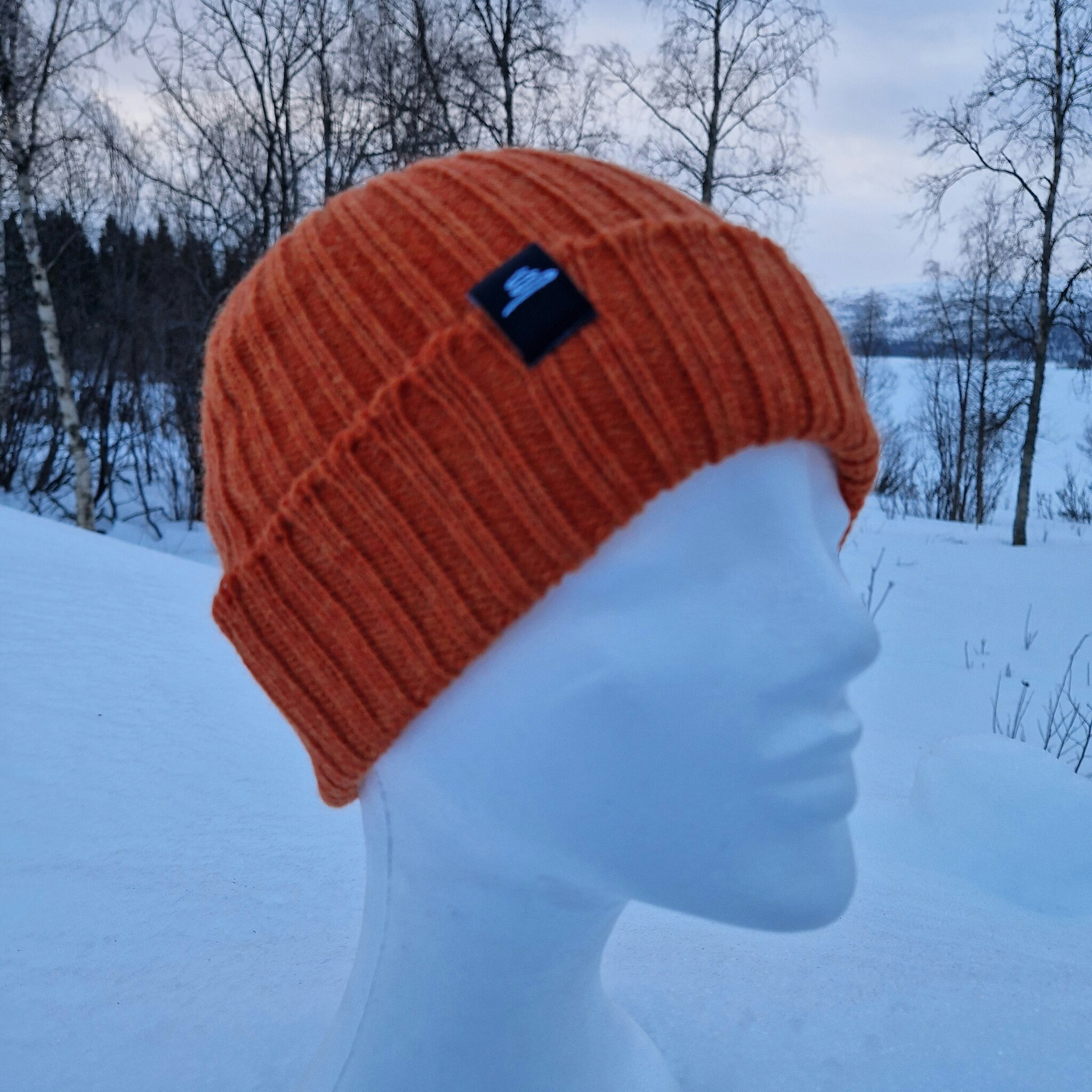 Ribbad Beanie, orange