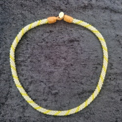 Pärlhalsband 42,5 & 43 cm - silver och gult