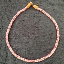 Pärlhalsband 44,5 cm - rosamelerad