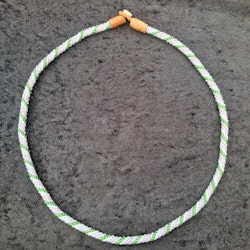 Pärlhalsband 53 cm - ljuslila grön vit
