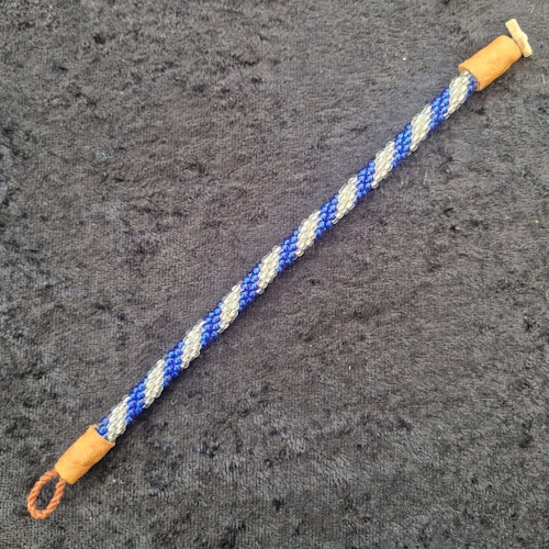 Pärlarmband 17 cm - silver och blått