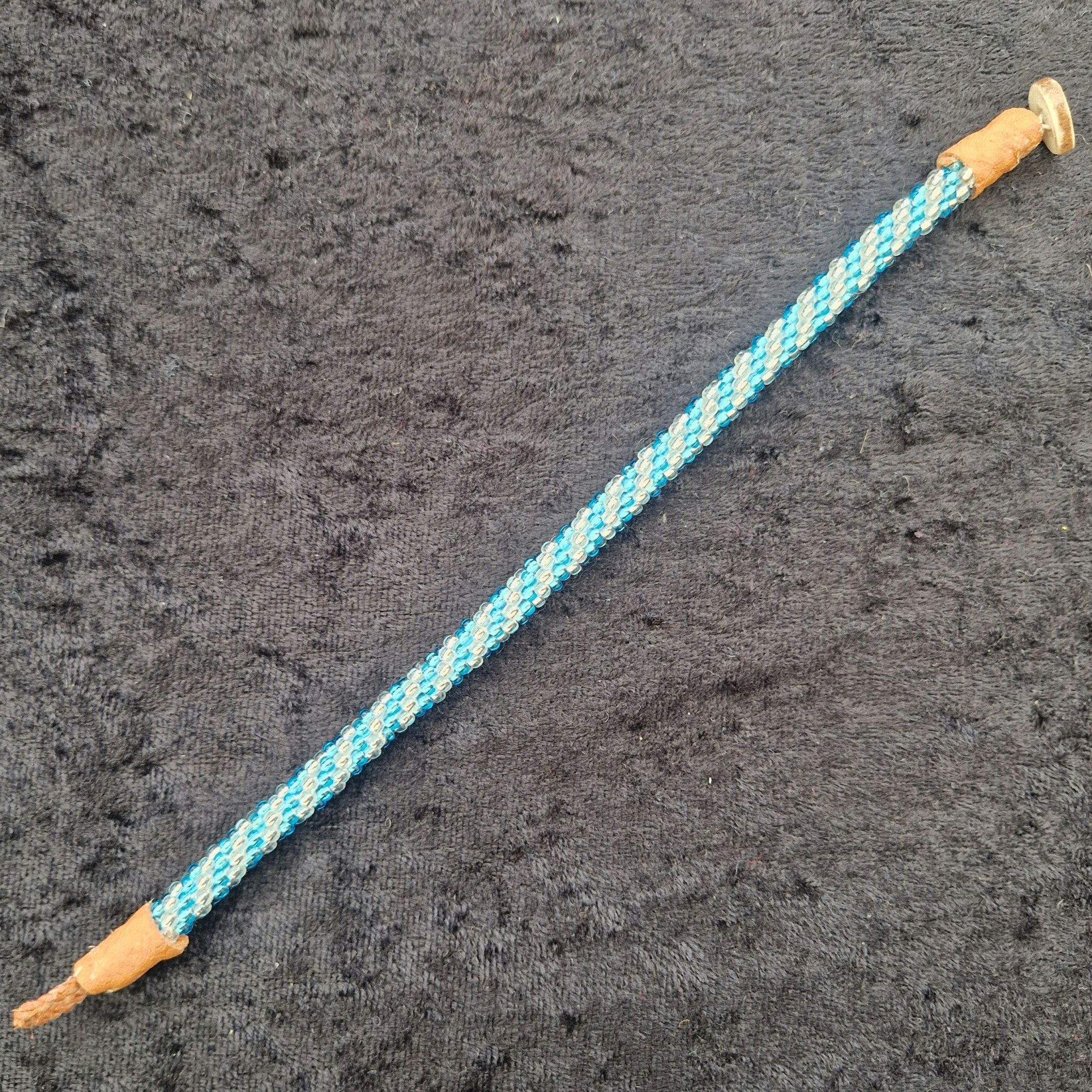 Pärlarmband 18 &19 cm - turkos silver