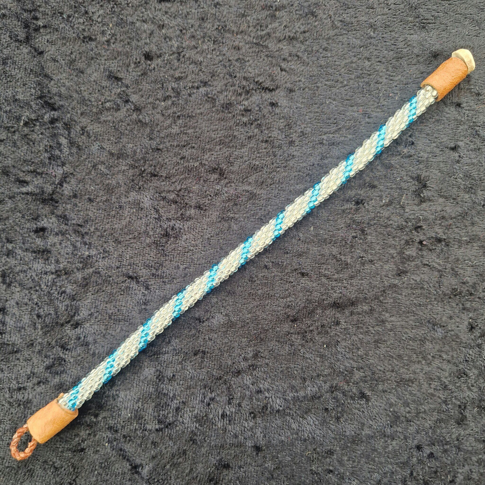 Pärlarmband 18,5 cm - silver turkos