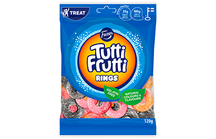 Fazer Tutti Frutti Rings 120 g - FåHem