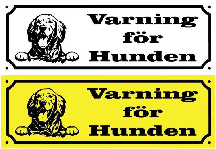 Skylt Varning för Hunden Plast Gravyr !