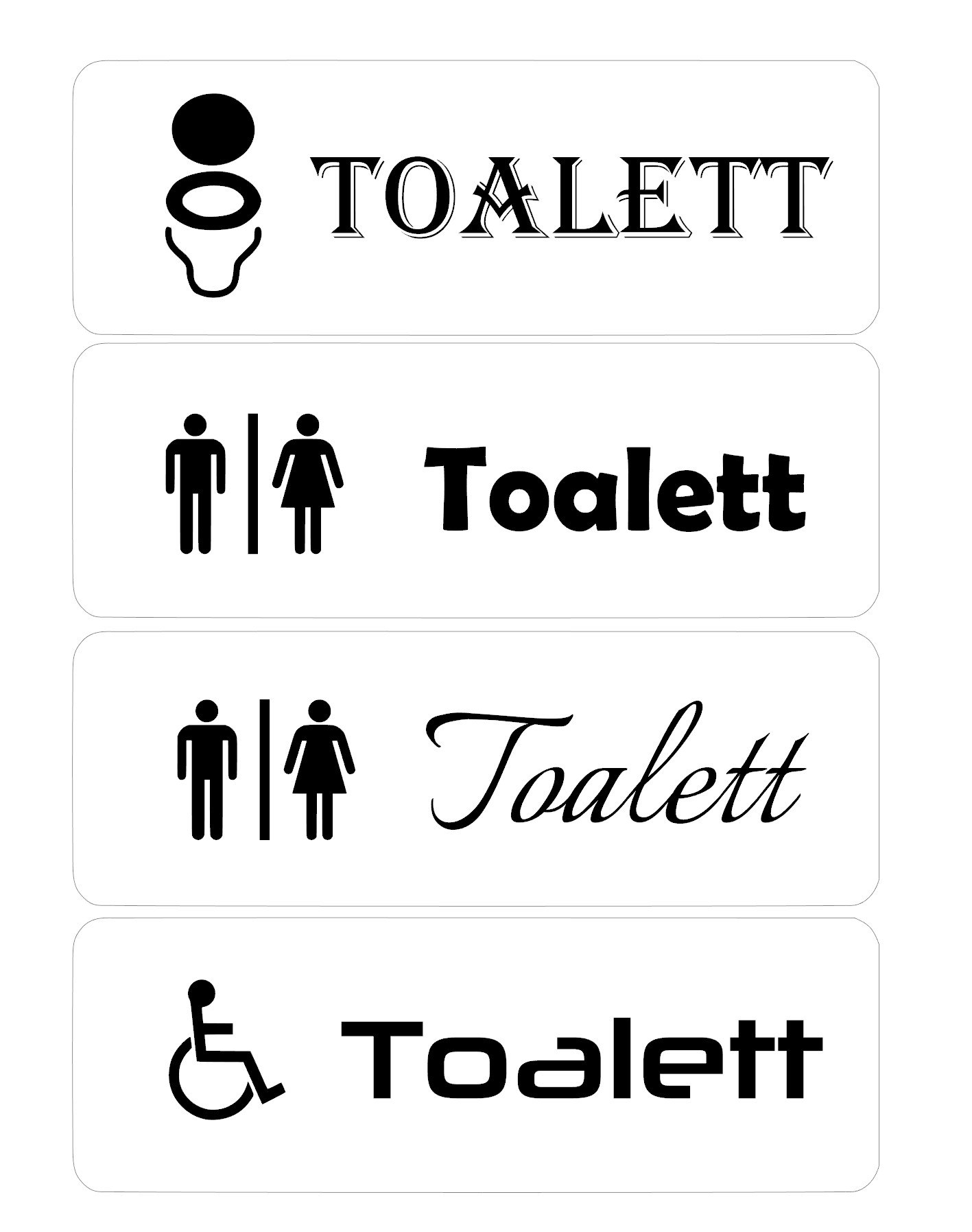 Skylt Toallet Plast Gravyr !