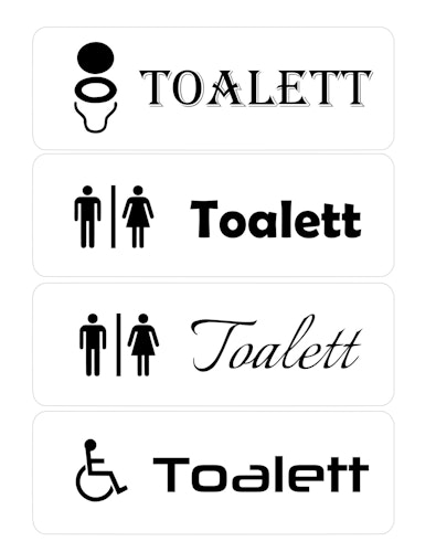Skylt Toallet Plast Gravyr !