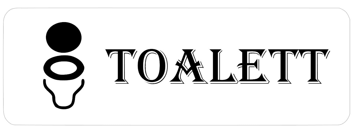 Skylt Toallet Plast Gravyr !