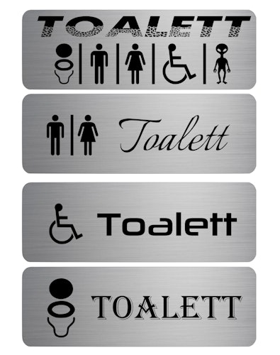 Skylt Toallet Plast Gravyr !