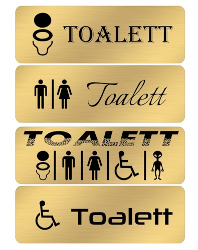 Skylt Toallet Plast Gravyr !