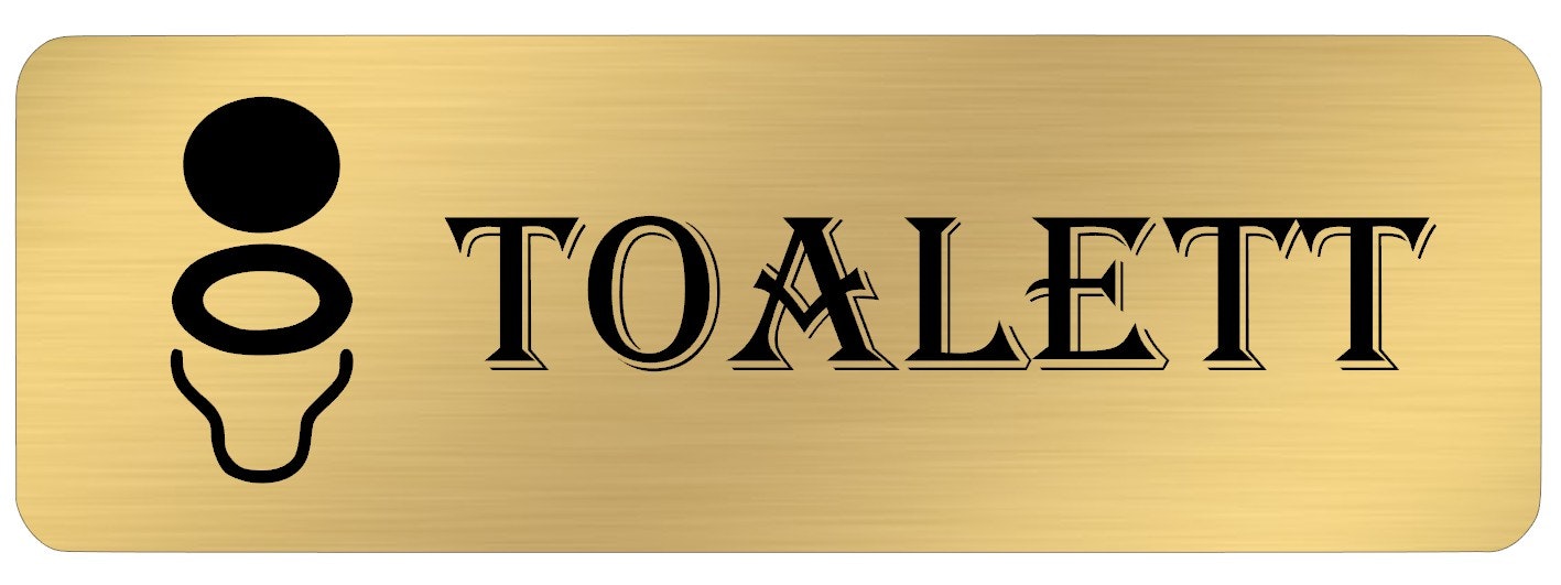 Skylt Toallet Plast Gravyr !