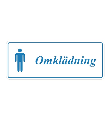 Skylt Omklädning herr