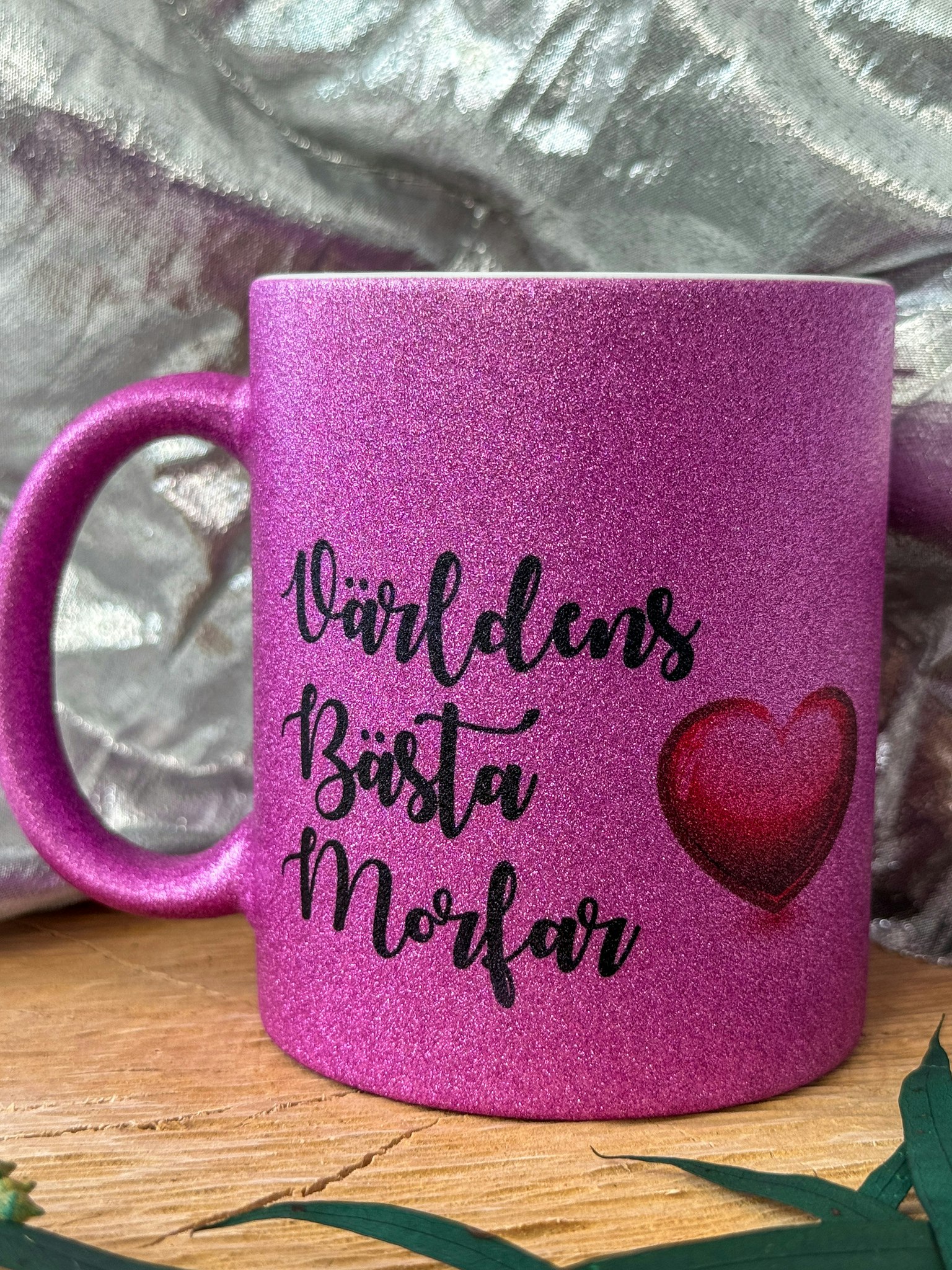 Glitter mugg/Världens bästa morfar/mormor