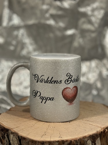 Glitter mugg-Världens bästa Pappa