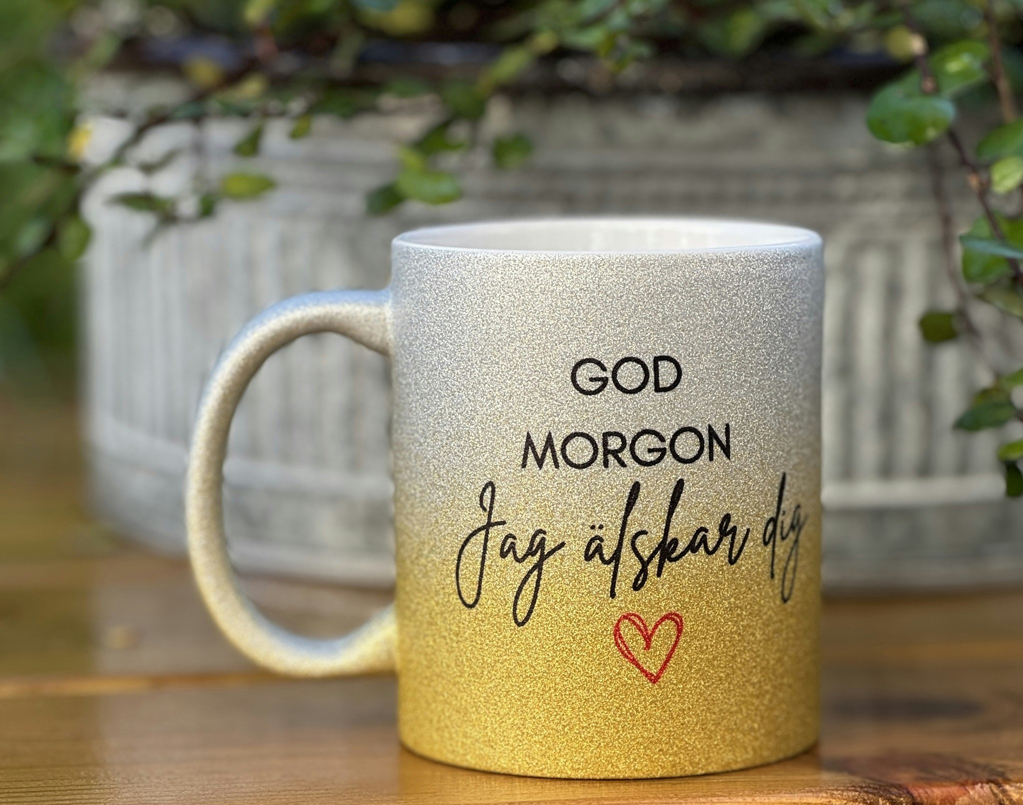 God Morgon. Jag älskar dig-Personlig Ombre Mugg med namn.