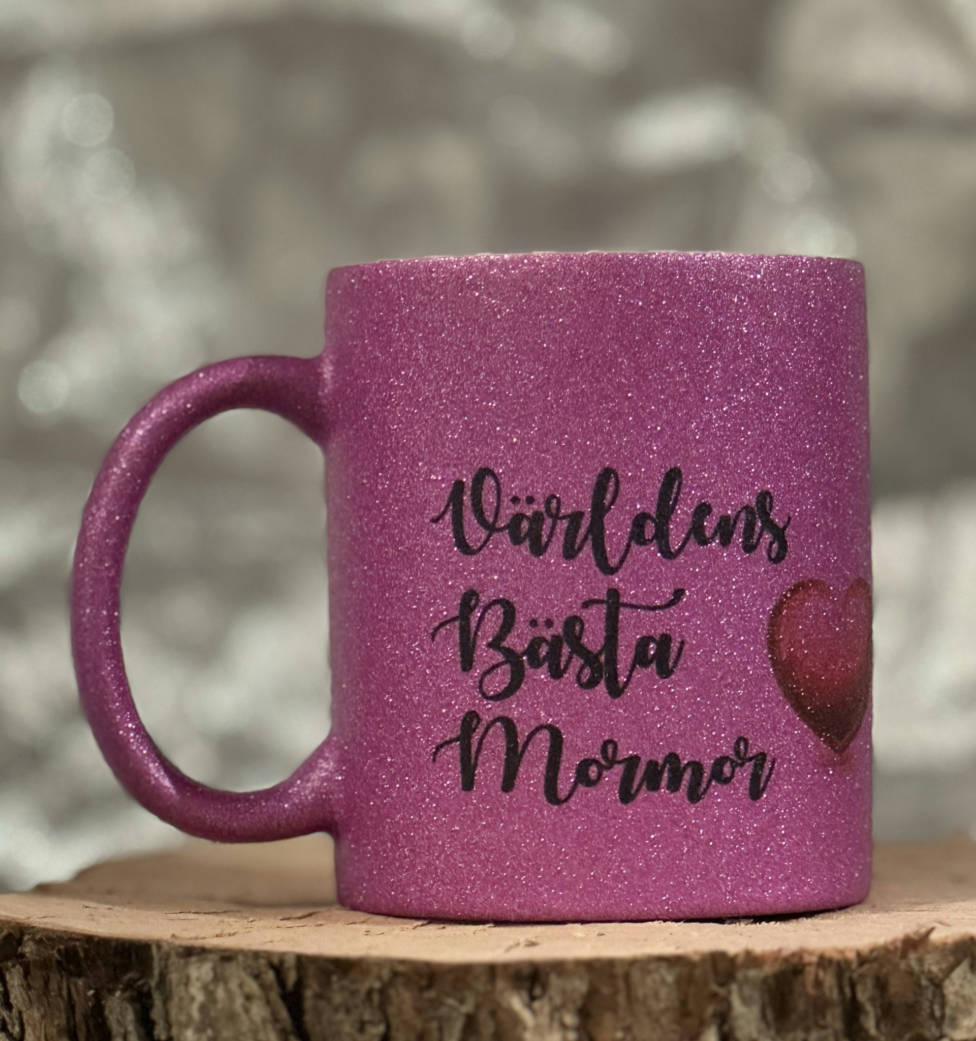 Glitter mugg/Världens bästa morfar/mormor
