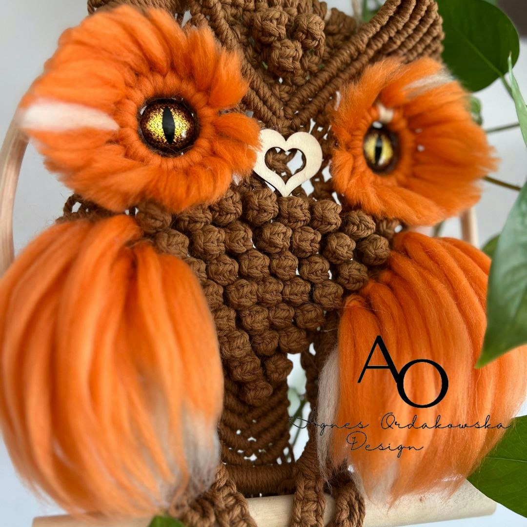 Makramé Ugglan/orange