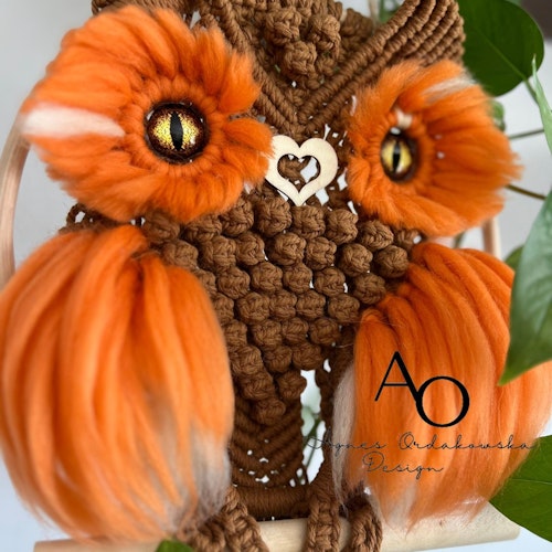 Makramé Ugglan/orange