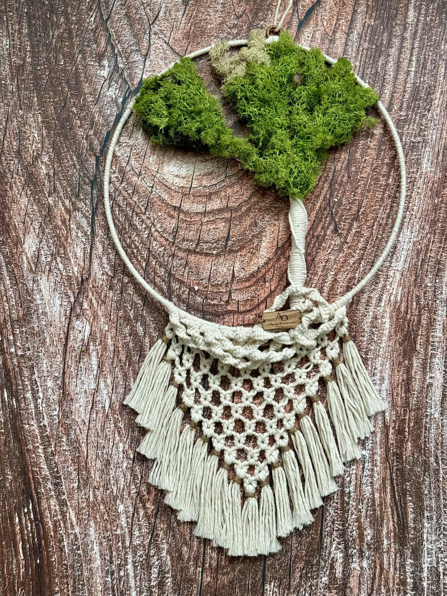 Livets Träd med mossa-macrame